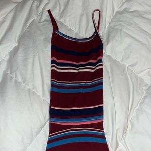 Red Striped Hollister Cross Back Dress